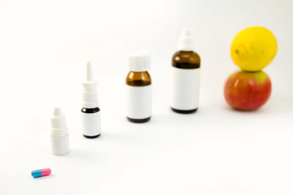 Medications and fruits — Stock Photo, Image