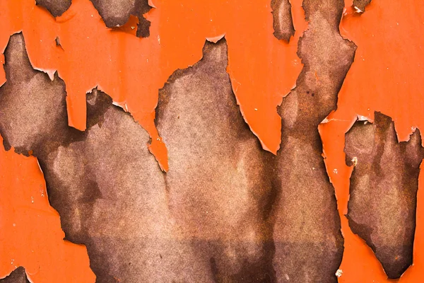 Orange alte veraltete rissige Farbe Textur Wand — Stockfoto
