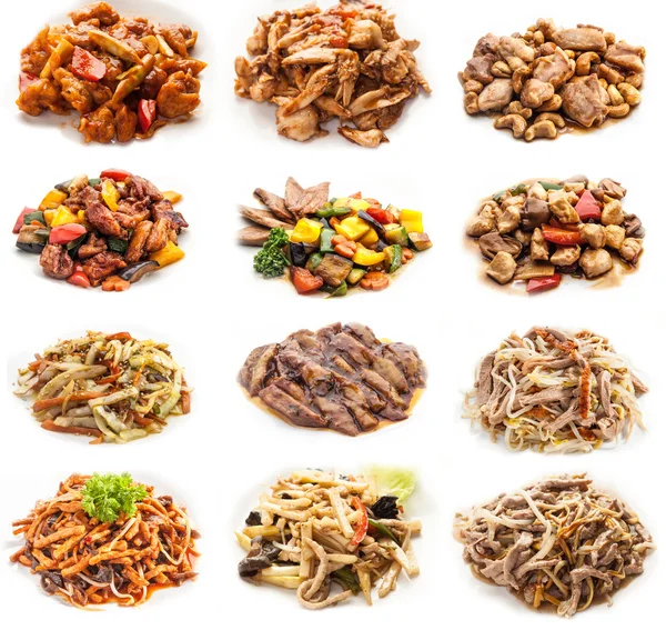 Collage of various meals with meat and chicken — Stock Photo, Image