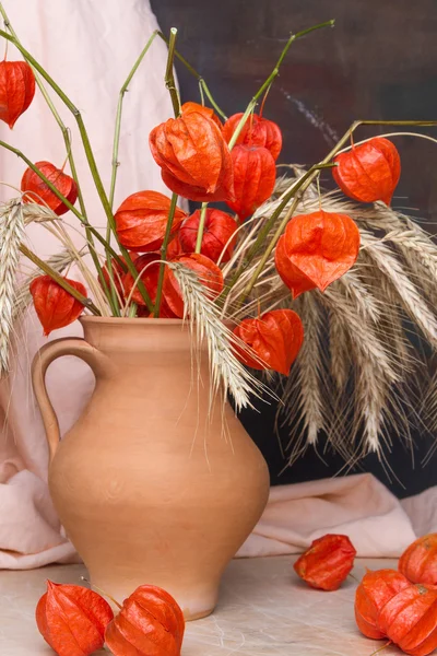 Natürmort, tahıllar ve cape üzerinden güzel bir buket 