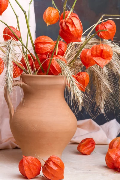 Natürmort, tahıllar ve cape üzerinden güzel bir buket 