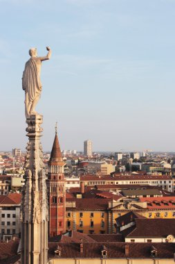 Panoramic view on on the city of Milan clipart