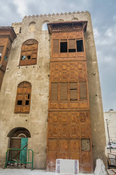 Ancien Bâtiment Classé Patrimoine Mondial Unesco Balad Jeddah Arabie Saoudite — Photo