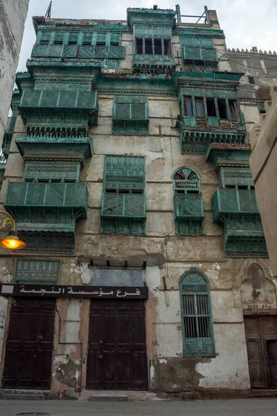 Ancien Bâtiment Classé Patrimoine Mondial Unesco Balad Jeddah Arabie Saoudite — Photo