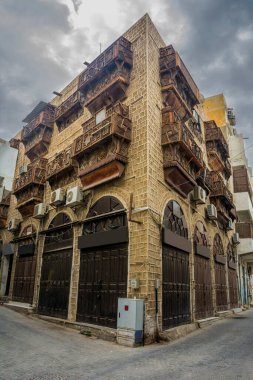 UNESCO Dünya Mirası Tarihi Köyü El Balad, Jeddah - Suudi Arabistan 'daki antik bina