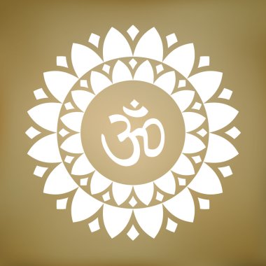 Vektör Om sembolü Lotus Mandala çizimi