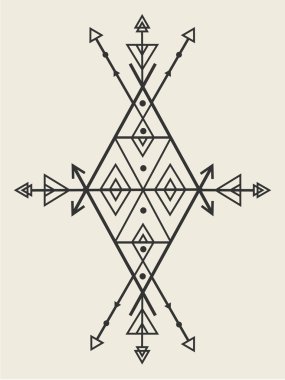 Vektör etnik soyut afiş çizim