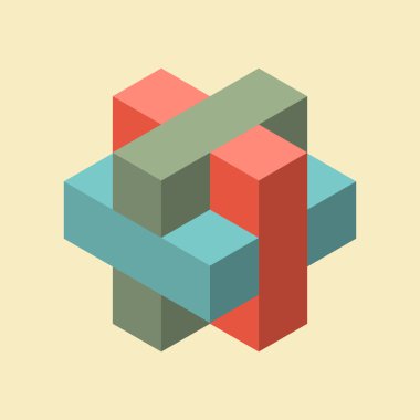 Vektör Retro küp çizim