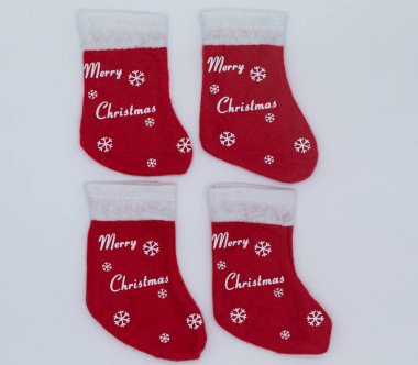 Dekoratif Noel kırmızı çorapları