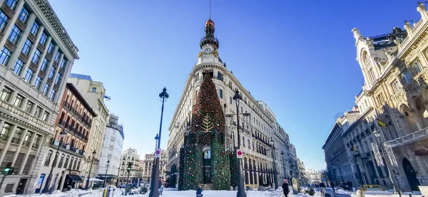 Мадрид Испания Января 2021 Года Four Season Hotel Мадриде Покрыт — стоковое фото