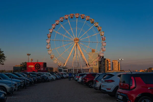 Madrid Spain April 2021 Ferris Wheel Colored Baskets Madrid Fair — Stock Photo, Image