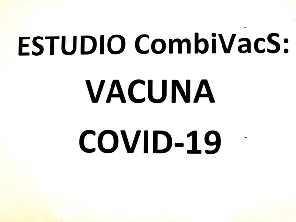 Estudo Combivacs Vacina Covid Cartaz Informativo Para Área Vacinação Covid — Fotografia de Stock