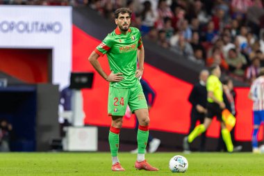 Madrid, İspanya - 18 Ekim 2025: Atletico Madrid ile Osasuna arasında oynanan La Liga maçı Metropolitano 'da oynandı. Maç boyunca Atletico Madrid ve Osasuna oyuncuları.