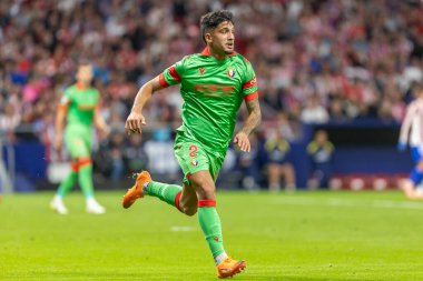 Madrid, İspanya - 18 Ekim 2025: Atletico Madrid ile Osasuna arasında oynanan La Liga maçı Metropolitano 'da oynandı. Maç boyunca Atletico Madrid ve Osasuna oyuncuları.