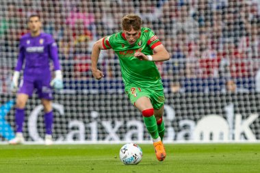 Madrid, İspanya - 18 Ekim 2025: Atletico Madrid ile Osasuna arasında oynanan La Liga maçı Metropolitano 'da oynandı. Maç boyunca Atletico Madrid ve Osasuna oyuncuları.