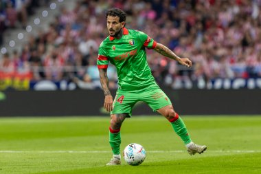 Madrid, İspanya - 18 Ekim 2025: Atletico Madrid ile Osasuna arasında oynanan La Liga maçı Metropolitano 'da oynandı. Maç boyunca Atletico Madrid ve Osasuna oyuncuları.