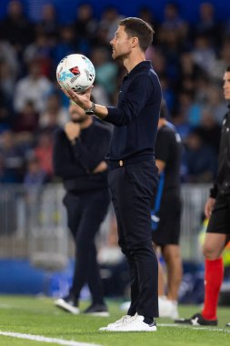 Madrid, İspanya - 19 Ekim 2025: Getafe FC ile Real Madrid arasındaki Liga maçı Getafe 'de oynandı. Maç sırasında Real Madrid oyuncuları. Profesyonel futbol. EA Spor Ligi 2025, 2026.