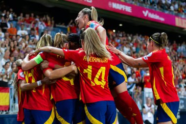 Malaga, İspanya - 24 Ekim 2025: İspanya Milli Takımı ile İsveç milli takımı arasında oynanan UEFA Uluslar Ligi maçı. Kadın milli futbol takımı. Kadın futbolu.