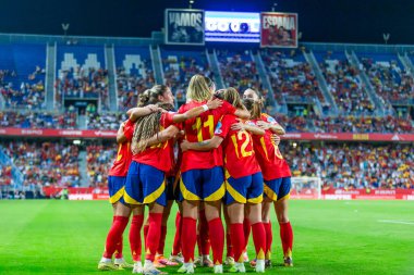 Malaga, İspanya - 24 Ekim 2025: İspanya Milli Takımı ile İsveç milli takımı arasında oynanan UEFA Uluslar Ligi maçı. Kadın milli futbol takımı. Kadın futbolu.