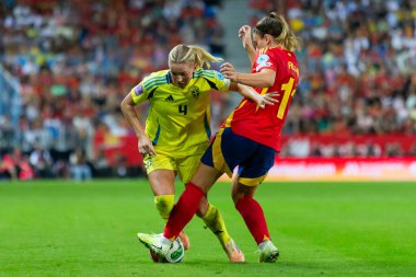 Malaga, İspanya - 24 Ekim 2025: İspanya Milli Takımı ile İsveç milli takımı arasında oynanan UEFA Uluslar Ligi maçı. Kadın milli futbol takımı. Kadın futbolu.
