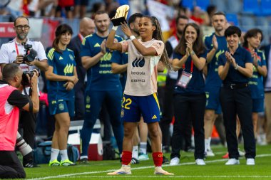 Malaga, İspanya - 24 Ekim 2025: İspanya Milli Takımı ile İsveç milli takımı arasında oynanan UEFA Uluslar Ligi maçı. Kadın milli futbol takımı. Kadın futbolu.