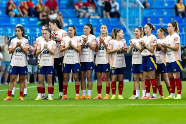 Malaga, İspanya - 24 Ekim 2025: İspanya Milli Takımı ile İsveç milli takımı arasında oynanan UEFA Uluslar Ligi maçı. Kadın milli futbol takımı. Kadın futbolu.