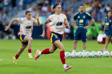 Malaga, İspanya - 24 Ekim 2025: İspanya Milli Takımı ile İsveç milli takımı arasında oynanan UEFA Uluslar Ligi maçı. Kadın milli futbol takımı. Kadın futbolu.