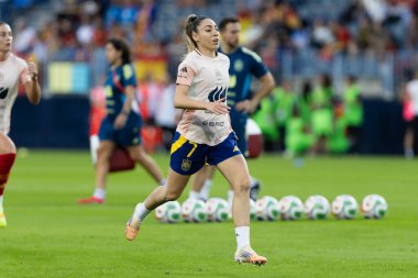 Malaga, İspanya - 24 Ekim 2025: İspanya Milli Takımı ile İsveç milli takımı arasında oynanan UEFA Uluslar Ligi maçı. Kadın milli futbol takımı. Kadın futbolu.