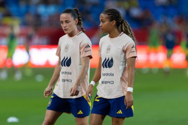 Malaga, İspanya - 24 Ekim 2025: İspanya Milli Takımı ile İsveç milli takımı arasında oynanan UEFA Uluslar Ligi maçı. Kadın milli futbol takımı. Kadın futbolu.