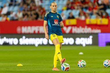Malaga, İspanya - 24 Ekim 2025: İspanya Milli Takımı ile İsveç milli takımı arasında oynanan UEFA Uluslar Ligi maçı. Kadın milli futbol takımı. Kadın futbolu.