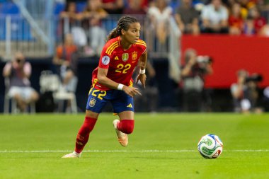 Malaga, İspanya - 24 Ekim 2025: İspanya Milli Takımı ile İsveç milli takımı arasında oynanan UEFA Uluslar Ligi maçı. Kadın milli futbol takımı. Kadın futbolu.