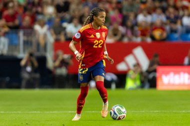 Malaga, İspanya - 24 Ekim 2025: İspanya Milli Takımı ile İsveç milli takımı arasında oynanan UEFA Uluslar Ligi maçı. Kadın milli futbol takımı. Kadın futbolu.