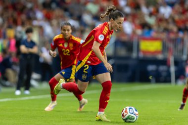 Malaga, İspanya - 24 Ekim 2025: İspanya Milli Takımı ile İsveç milli takımı arasında oynanan UEFA Uluslar Ligi maçı. Kadın milli futbol takımı. Kadın futbolu.