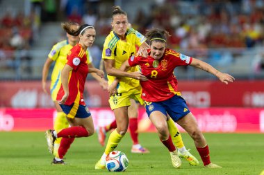 Malaga, İspanya - 24 Ekim 2025: İspanya Milli Takımı ile İsveç milli takımı arasında oynanan UEFA Uluslar Ligi maçı. Kadın milli futbol takımı. Kadın futbolu.