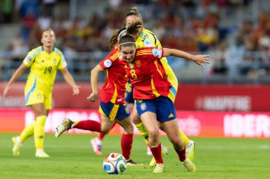 Malaga, İspanya - 24 Ekim 2025: İspanya Milli Takımı ile İsveç milli takımı arasında oynanan UEFA Uluslar Ligi maçı. Kadın milli futbol takımı. Kadın futbolu.