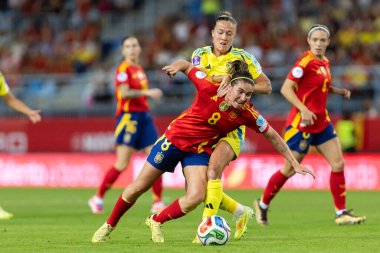 Malaga, İspanya - 24 Ekim 2025: İspanya Milli Takımı ile İsveç milli takımı arasında oynanan UEFA Uluslar Ligi maçı. Kadın milli futbol takımı. Kadın futbolu.