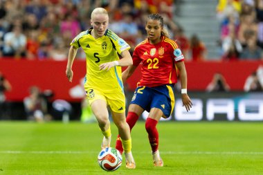 Malaga, İspanya - 24 Ekim 2025: İspanya Milli Takımı ile İsveç milli takımı arasında oynanan UEFA Uluslar Ligi maçı. Kadın milli futbol takımı. Kadın futbolu.