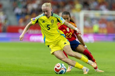 Malaga, İspanya - 24 Ekim 2025: İspanya Milli Takımı ile İsveç milli takımı arasında oynanan UEFA Uluslar Ligi maçı. Kadın milli futbol takımı. Kadın futbolu.