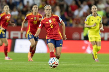 Malaga, İspanya - 24 Ekim 2025: İspanya Milli Takımı ile İsveç milli takımı arasında oynanan UEFA Uluslar Ligi maçı. Kadın milli futbol takımı. Kadın futbolu.