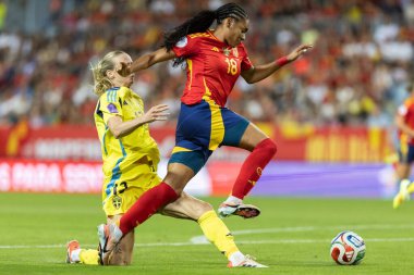 Malaga, İspanya - 24 Ekim 2025: İspanya Milli Takımı ile İsveç milli takımı arasında oynanan UEFA Uluslar Ligi maçı. Kadın milli futbol takımı. Kadın futbolu.