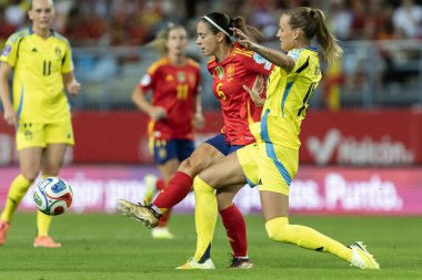 Malaga, İspanya - 24 Ekim 2025: İspanya Milli Takımı ile İsveç milli takımı arasında oynanan UEFA Uluslar Ligi maçı. Kadın milli futbol takımı. Kadın futbolu.