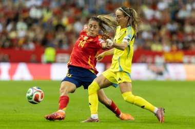 Malaga, İspanya - 24 Ekim 2025: İspanya Milli Takımı ile İsveç milli takımı arasında oynanan UEFA Uluslar Ligi maçı. Kadın milli futbol takımı. Kadın futbolu.