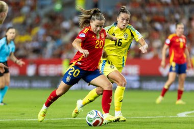 Malaga, İspanya - 24 Ekim 2025: İspanya Milli Takımı ile İsveç milli takımı arasında oynanan UEFA Uluslar Ligi maçı. Kadın milli futbol takımı. Kadın futbolu.