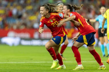 Malaga, İspanya - 24 Ekim 2025: İspanya Milli Takımı ile İsveç milli takımı arasında oynanan UEFA Uluslar Ligi maçı. Kadın milli futbol takımı. Kadın futbolu.