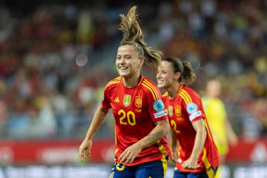 Malaga, İspanya - 24 Ekim 2025: İspanya Milli Takımı ile İsveç milli takımı arasında oynanan UEFA Uluslar Ligi maçı. Kadın milli futbol takımı. Kadın futbolu.