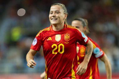 Malaga, İspanya - 24 Ekim 2025: İspanya Milli Takımı ile İsveç milli takımı arasında oynanan UEFA Uluslar Ligi maçı. Kadın milli futbol takımı. Kadın futbolu.