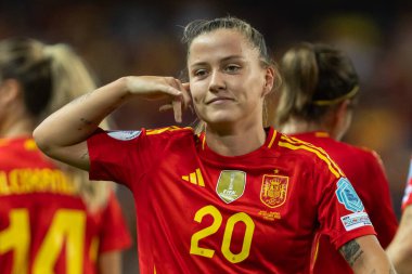 Malaga, İspanya - 24 Ekim 2025: İspanya Milli Takımı ile İsveç milli takımı arasında oynanan UEFA Uluslar Ligi maçı. Kadın milli futbol takımı. Kadın futbolu.
