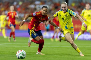 Malaga, İspanya - 24 Ekim 2025: İspanya Milli Takımı ile İsveç milli takımı arasında oynanan UEFA Uluslar Ligi maçı. Kadın milli futbol takımı. Kadın futbolu.