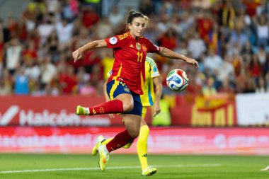 Malaga, İspanya - 24 Ekim 2025: İspanya Milli Takımı ile İsveç milli takımı arasında oynanan UEFA Uluslar Ligi maçı. Kadın milli futbol takımı. Kadın futbolu.