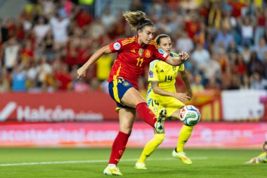Malaga, İspanya - 24 Ekim 2025: İspanya Milli Takımı ile İsveç milli takımı arasında oynanan UEFA Uluslar Ligi maçı. Kadın milli futbol takımı. Kadın futbolu.